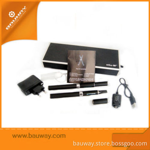 Bauway 1000-puff 1.0mL eGo-W cigarette with 2 batteries, 2 clearomizer, 1 USB+adapter, 1 bottle
